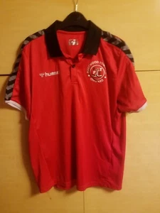 FLEETWOOD TOWN FC hummel Medium Red with Black Trim Short Sleeve Football Shirt - Picture 1 of 7