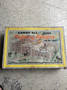 1968 MARX Carry-All Action Fighting Knights Medieval Castle Play Set 20pcs - Picture 1 of 9