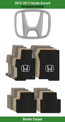 Alfombrillas delanteras y traseras Lloyd Berber para Honda Accord '13-17 con Honda H plateadas sobre negras Foto 1 de 4