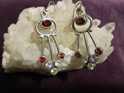 ORECCHINI quarzi - Argento 925- Idea Regalo Donna Idea Regalo Natale - Immagine 1 di 4