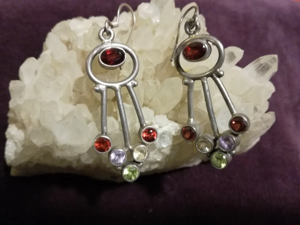 ORECCHINI quarzi - Argento 925- Idea Regalo Donna Idea Regalo Natale - Immagine 1 di 4