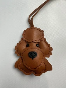 Vegan Leather Dog Charm Brown Accessory Keychain Bag Or Key Charm Poodle Doodle - Picture 1 of 7