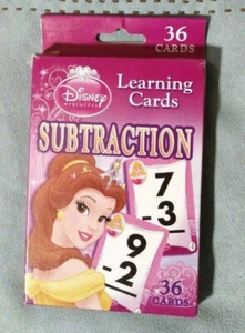Disney Princess Subtraction 36 Learning Flash Cards  - Picture 1 of 2