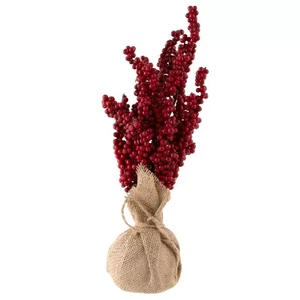 Christmas Red Berry Bouquet Decoration – Rustic Burlap Wrapped - Picture 1 of 6