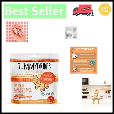 Pastilhas de gengibre orgânicas embaladas individualmente USDA para felicidade digestiva, 33 gotas - Imagem 1 de 4