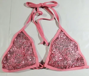 Sujetador rosa con lentejuelas talla M poliéster elastano - Imagen 1 de 7