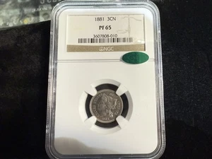 1881 3CN NGC/CAC PR65 - Three Cent Nickel - Picture 1 of 4