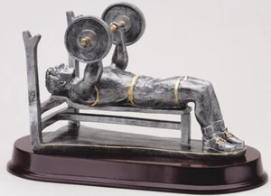 Trofeo de prensa de banca macho levantador de pesas de 8" personalizado gratis - Imagen 1 de 2