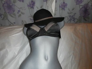  Frederick's Of Hollywood Damen BH schwarz Satin & Mesh mit Kontrastdetails S - Bild 1 von 12