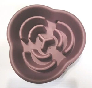 Slow Feeder Dog Bowl, Oval/Triangular, Medium Size, Purple or Green - Picture 1 of 6