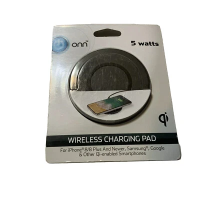 Charging Pad Wireless 5 Watt Charger iPhone 8/8 Plus Samsung Smartphones Onn - Image 1 of 4