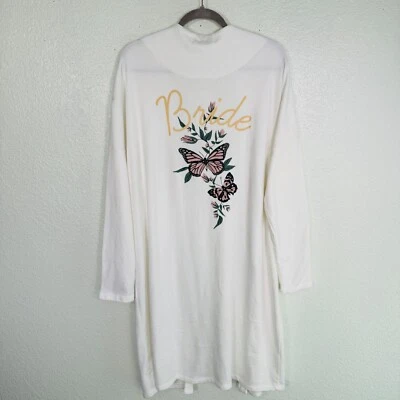 Cárdigan Wildfox Mujer Extra Grande Novia Mariposa Floral Suéter Largo Blanco XL Foto 1 de 4