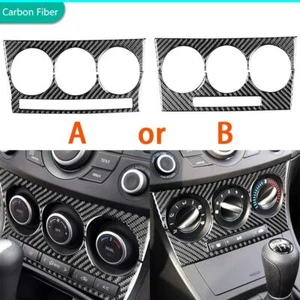 Real Carbon Fiber Air Conditioning AC Knob Panel Cover For Mazda 3 Axela 10-13 - Picture 1 of 8