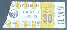 1980 Buffalo Sabres vs Colorado Rockies NHL Hockey Ticket Auditorium