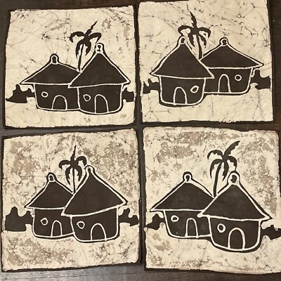 African Wax Print Batik Cotton Fabric Napkins Lot4 14.5” - Image 1 of 4
