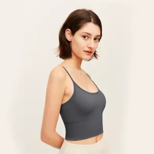 OH! Women's Camisole Tank Top Sleeveless Layering Casual Knit Vest Bras Gray M - Picture 1 of 14