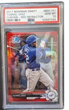 2017 Bowman Chrome Draft Yusniel Diaz Red Refractor RC /5 PSA 10 GEM BDC-151 