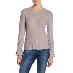 Lucky Brand Tie Sleeve Ribbed Pullover Size S SMALL - Picture 1 of 7