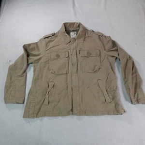 Y2K Old Navy Jacket Mens 2XL Tan Military Field Coat Utility Safari Outdoor Camp - Picture 1 of 19