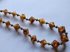 MIRIAM HASKELL (Rare) Poured Brown Glass Beaded 30" Necklace w/ Rondelles 1960's