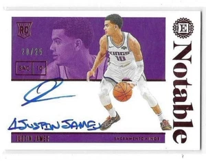 2019-20 ENCASED JUSTIN JAMES NOTABLE AUTO RED RC #169 20/25 SACRAMENTO KINGS - Picture 1 of 2