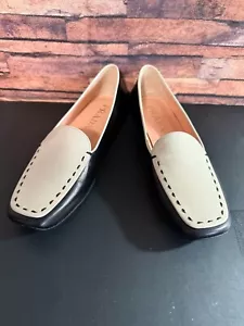 Prada Damenschuhe Größe 36 (6) 90er quadratische Zehenpartie zweifarbig Leder Halbschuhe Vintage - Bild 1 von 10