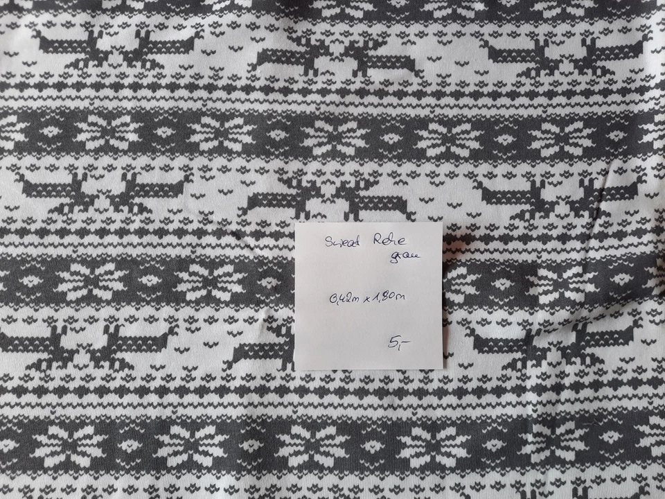 Stoff Sweat Rehe weiß-schwarz - Bild 1 von 1