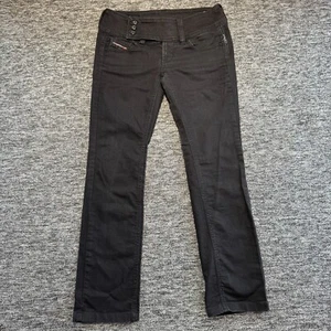Diesel Jeans Womens W30 L30 Black Bootcut Low Rise Stretch Y2K Vintage 3 Button - Picture 1 of 12