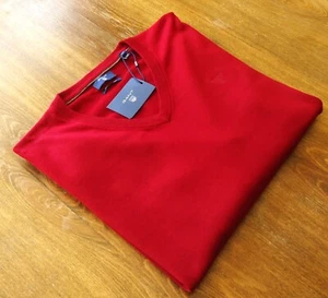 Suéteres rojos de algodón premium con cuello en V GANT talla 2XL para hombre NUEVO - Imagen 1 de 12