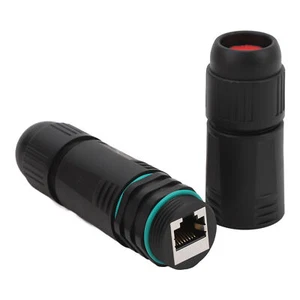 RJ45 Ethernet Connector Professional Female to Female IP68 Waterproof Cat6 - Afbeelding 1 van 12