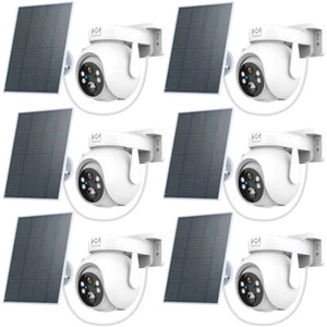 6PCS Solar Battery Powered Wifi Outdoor PTZ Home Security Camera System Wireless - Picture 1 of 14