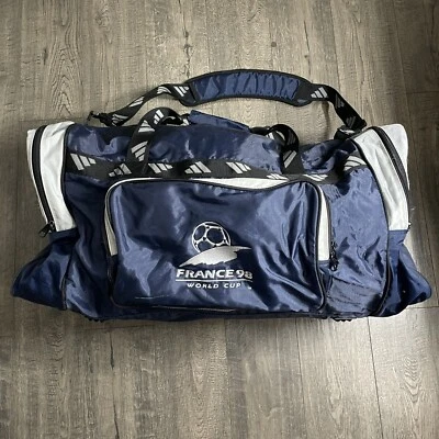 Vtg! Adidas World Cup France 1998 Soccer Navy Blue Duffle Bag See Description - Image 1 of 4