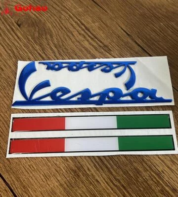 BLUE FAIRING BADGE ITALY STICK EMBLEM DECAL FOR PIAGGIO VESPA LX125 LX150 PX150 - Image 1 of 4
