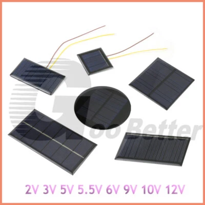 Solarmodul Solarpanel Solarzelle 2V 3V 5V 5.5V 6V 9V 10V 12V Photovoltaikmodul - Bild 1 von 4