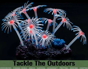 Artificial Silicone Glowing Fish Tank Aquarium Coral Plants Ornaments Blue UK - Picture 1 of 4