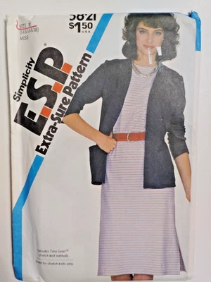 Simplicity ESP 5821 Dress Cardigan Jacket Sewing Pattern Ladies 14 16 18 UC Knit - Image 1 of 4