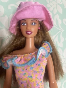 Mattel Barbie Flower Power Teresa Barbie Doll 2000 Redressed Pink Flower Outfit - Picture 1 of 5