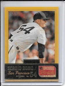 2013 Panini America's Pastime SERGIO ROMO (Giants) #24 #21/25 - Picture 1 of 3