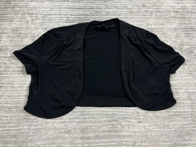 Bolero corto East 5th Top para mujer mediano negro frente abierto mezcla de poliéster Foto 1 de 4