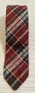 Corbata Polo Ralph Lauren Vintage Borgoña Rojo Cuadros Texturizada Hecha a Mano EE. UU. - Imagen 1 de 7