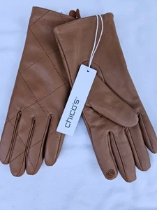 Neu mit Etikett Chico's Leder gefütterte Handschuhe in Braun UVP 59,50 $ Small - Bild 1 von 6