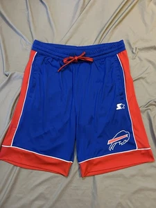 Pantalones Cortos Atléticos Buffalo Bills Starter NFL Azul Rojo con Cordón Para Hombres Medianos - Imagen 1 de 10