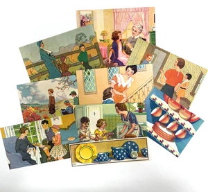 FREE SHIPPING!!!! Children, Color Prints, Miniatures, With Mom,  8 prints - Picture 1 of 3