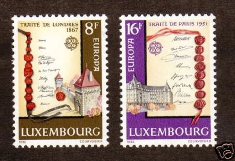Luxembourg--#672-73 MNH--1982 Treaties of London & Paris Cover