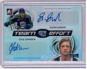 GLENN GAWDIN COLE JOHNSON 14/15 Leaf Metal Rookie Team Effort Autograph Auto /25