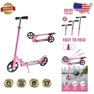 Ultimate Foldable Kick Scooter for Kids, Teens & Adults - Pink, Max Load 220lbs - Picture 1 of 9