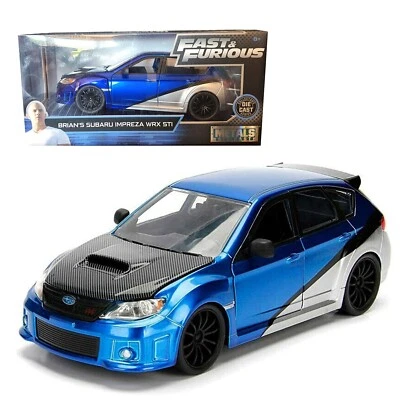 Fast & Furious 1:24 Brian's Subaru Impreza WRX STI Kids Model Diecast Toy Car 8+ - Image 1 of 4