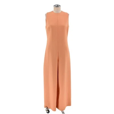 Mono vintage para mujer talla M pierna ancha sin mangas naranja liso elegante mono de juego Foto 1 de 4