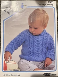 Peter Pan Darling Chunky Baby Jumper Knitting Pattern - Picture 1 of 1