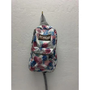 Zaino casual Trans By JanSport bianco rosa stampa ananas tasca frontale con cerniera - Foto 1 di 5